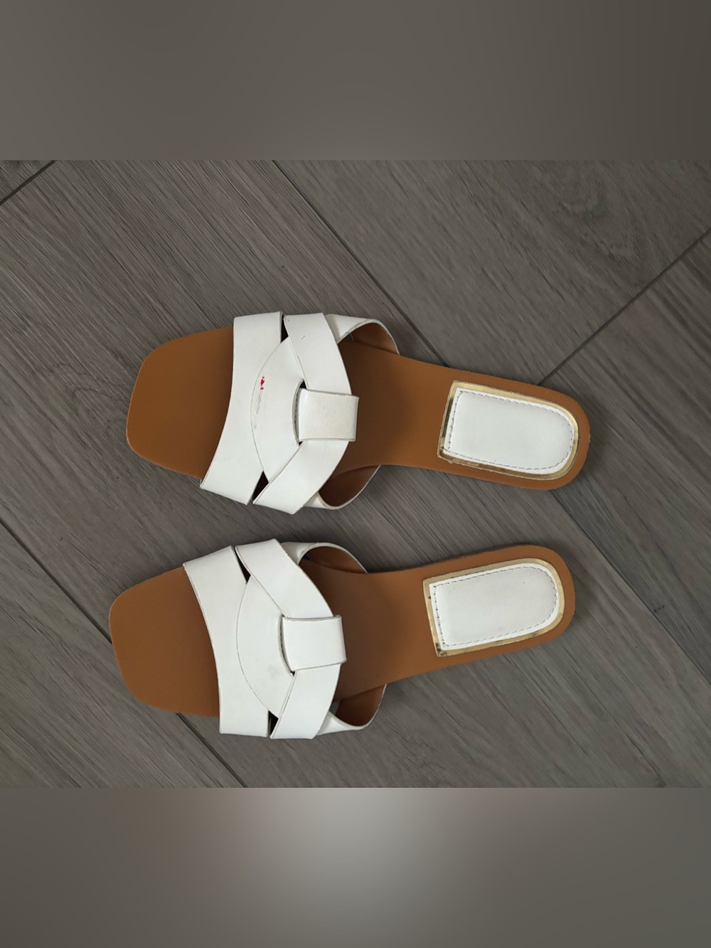 Women’s White Slide Sandals - Sleek Braided Strap